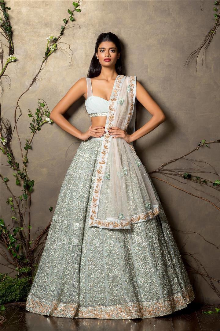 Pastel Shaded Embroidered Bridal Lehenga. by Shyamal & Bhumika Wedding-dresses | Weddings Photos & Ideas