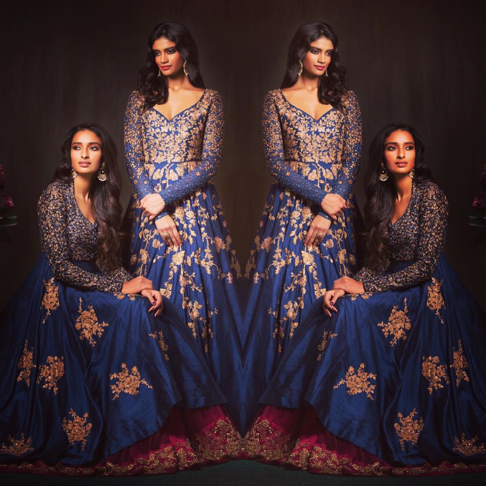 Aqua Blue Heavily Embroidered Bridal Gown by Shyamal & Bhumika Wedding-dresses | Weddings Photos & Ideas
