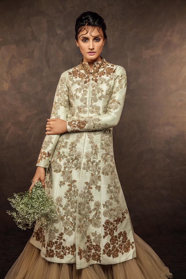 Pastel Heavily Embroiderd Bridal Lehenga by Shyamal & Bhumika Wedding-dresses | Weddings Photos & Ideas