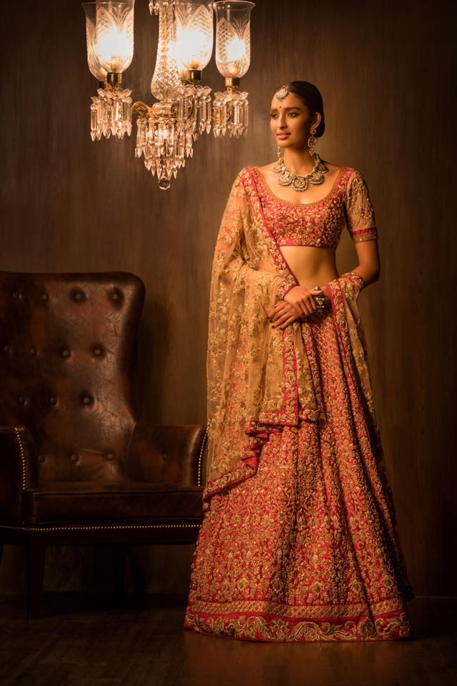 Red Embroidered Bridal Lehenga by Shyamal & Bhumika Wedding-dresses | Weddings Photos & Ideas