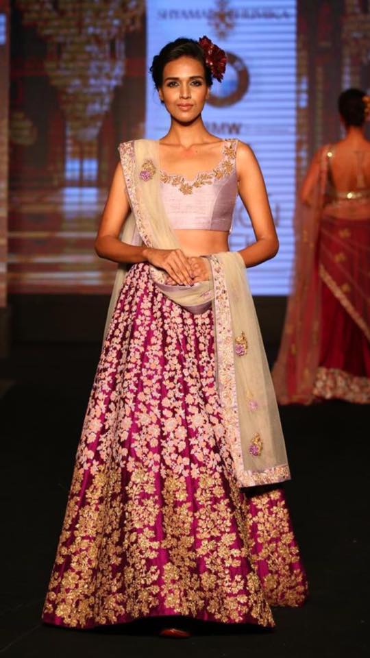 Pink Shaded Bridal Lehenga With Floral Embroidery by Shyamal & Bhumika Wedding-dresses | Weddings Photos & Ideas