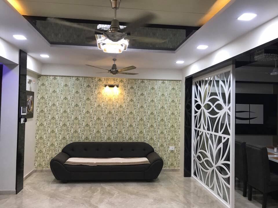 Wall Art And Marble Flooring In Living Room by Jaldeep patel Living-room Minimalistic | Interior Design Photos & Ideas
