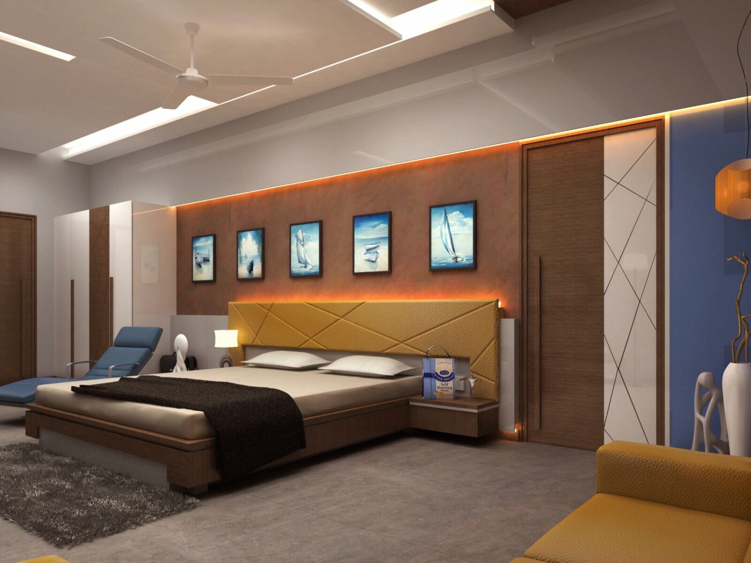 Artistic False Ceiling With Marble Furnishing In Bedroom by Jaldeep patel Bedroom Contemporary | Interior Design Photos & Ideas