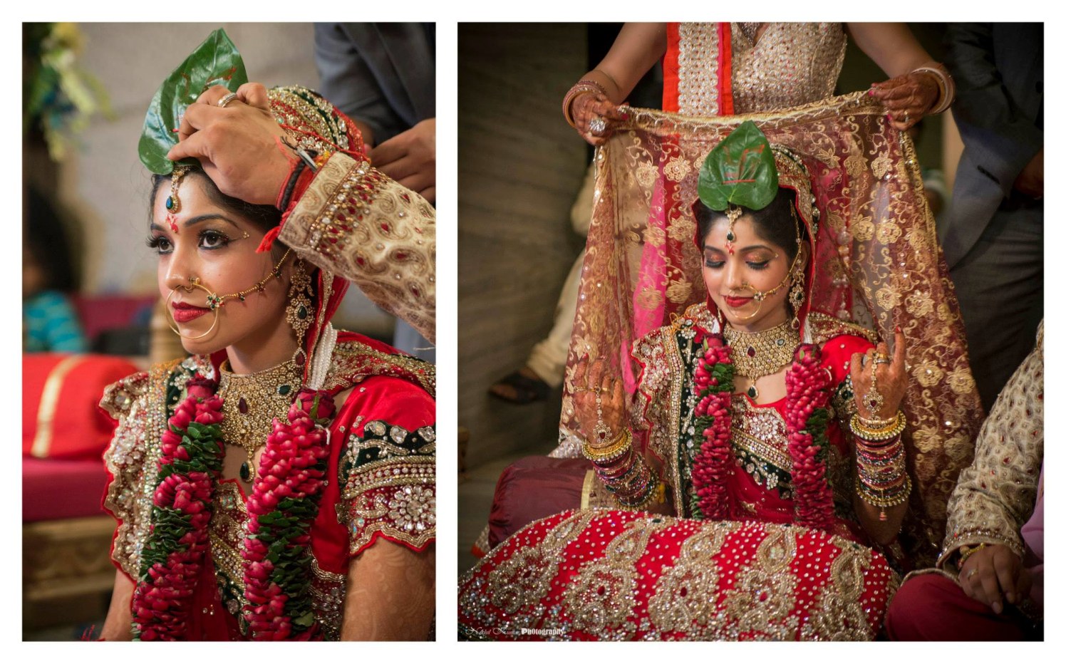 Wedding Rituals In Red And Green Themed Jewellery And Lehenga by Nikhil Kumar Wedding-photography Bridal-jewellery-and-accessories Bridal-makeup | Weddings Photos & Ideas
