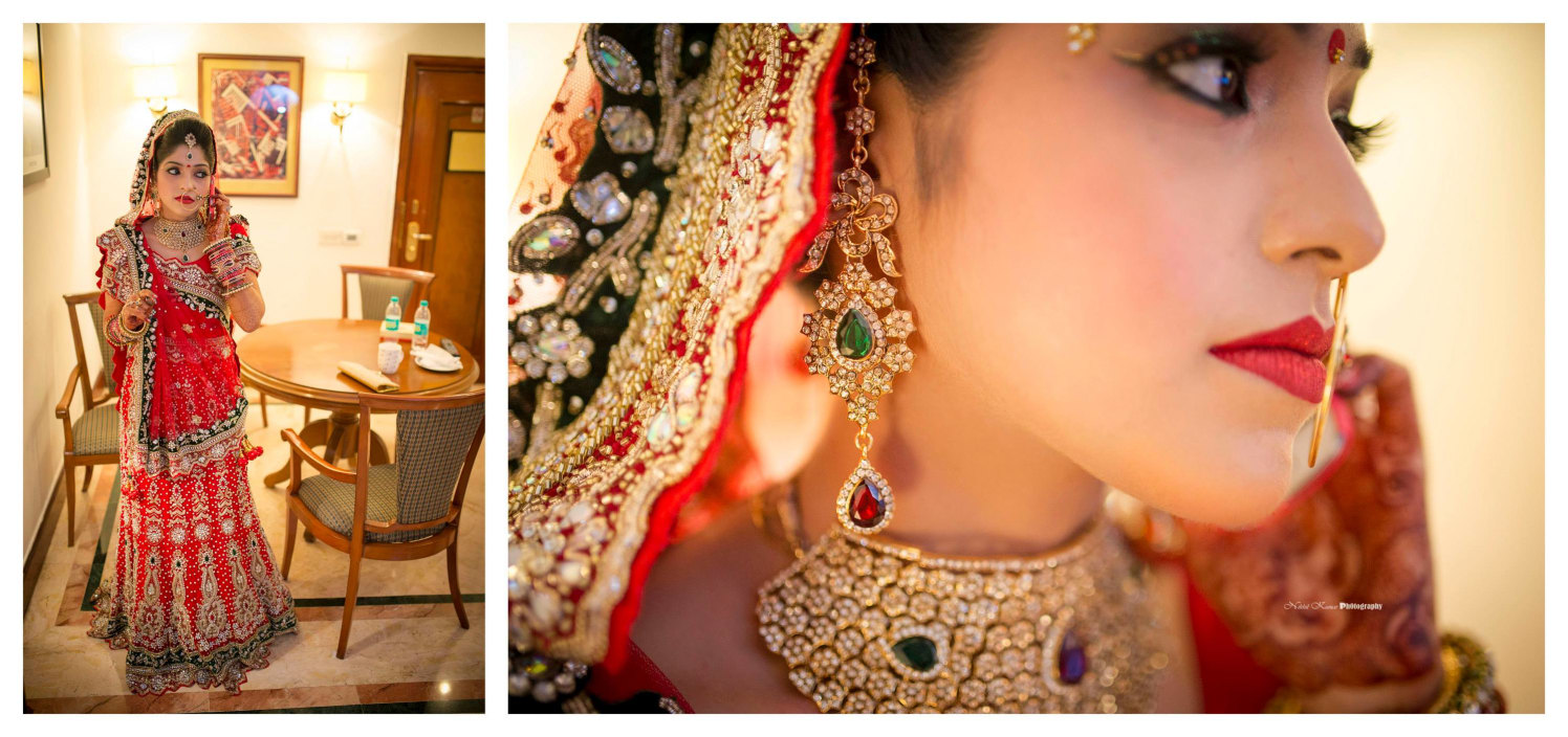 Red And Green Gemstone Earing by Nikhil Kumar Bridal-jewellery-and-accessories | Weddings Photos & Ideas