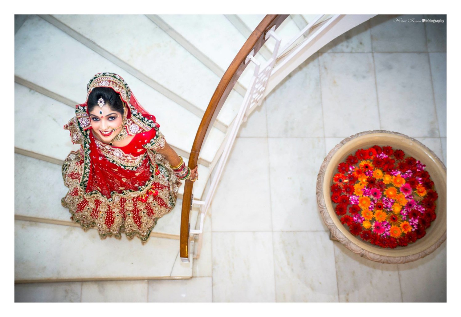 Aesthetic Red And Green Lehenga by Nikhil Kumar Wedding-dresses | Weddings Photos & Ideas