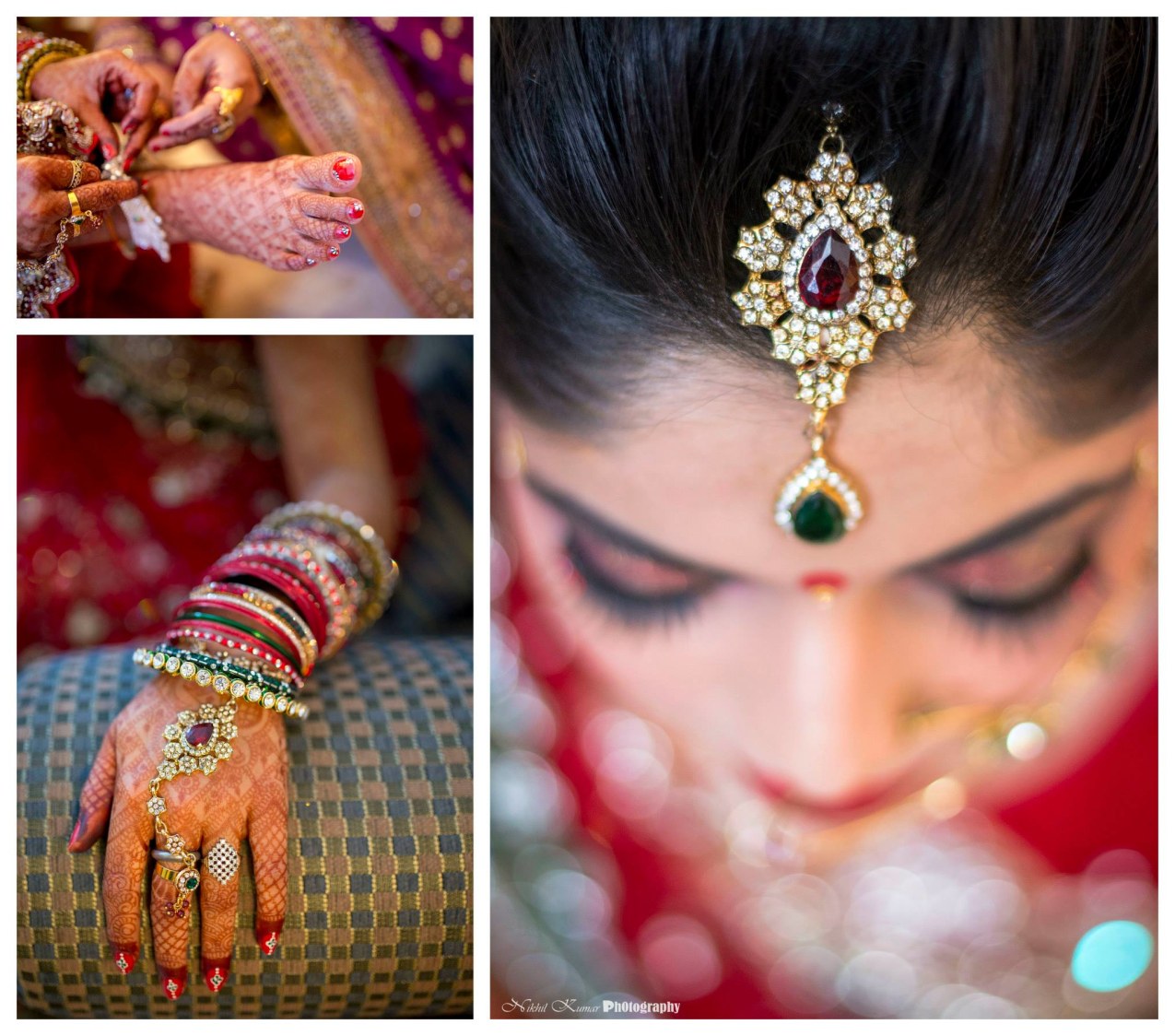 Red And White Gemstone Mang Tikka by Nikhil Kumar Bridal-jewellery-and-accessories | Weddings Photos & Ideas
