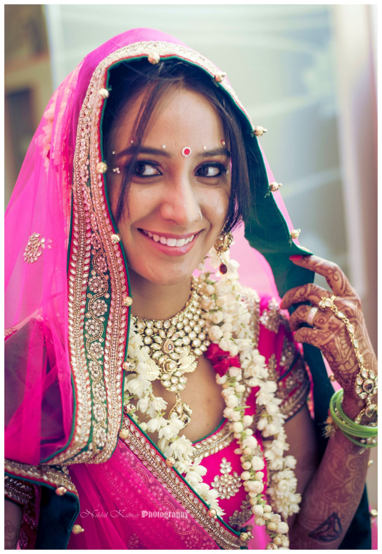 Gorgeous Bride In Bubblegum Pink by Nikhil Kumar Bridal-makeup Bridal-jewellery-and-accessories | Weddings Photos & Ideas