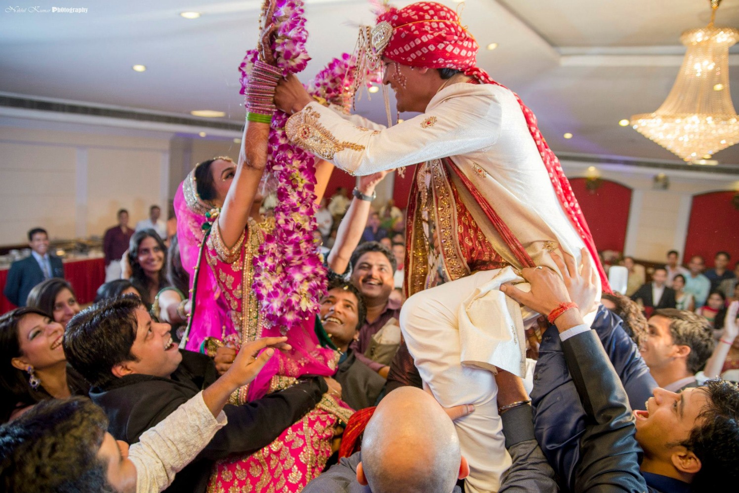 Orchid Garland Varmala Ceremony by Nikhil Kumar Wedding-photography | Weddings Photos & Ideas
