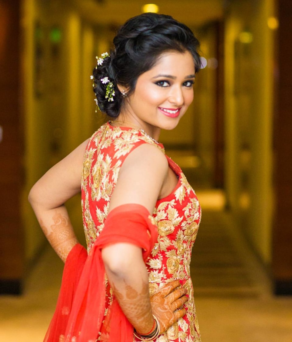 Twisty soft Bridal Bun with front crown by Anchal Kumar Wedding-hairstyles | Weddings Photos & Ideas