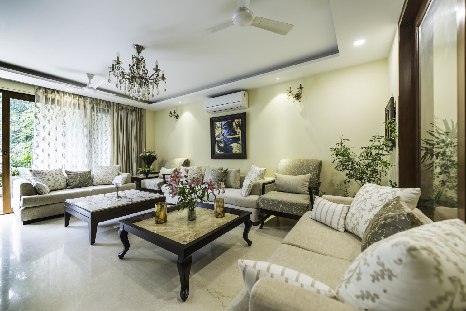 Living Room With Bulky Beige Furniture by Vijay Kapur Living-room Contemporary | Interior Design Photos & Ideas