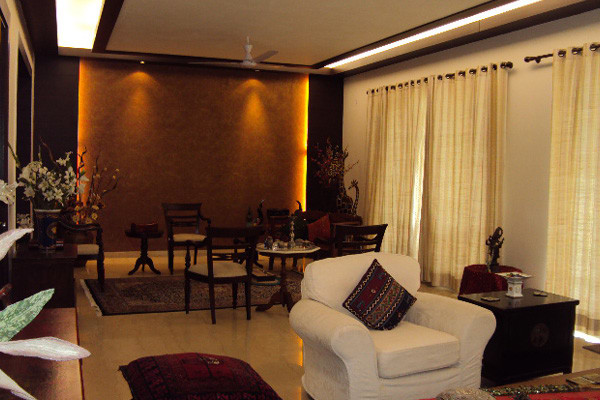 Living Room With Textured Wall by Vijay Kapur Living-room Contemporary | Interior Design Photos & Ideas