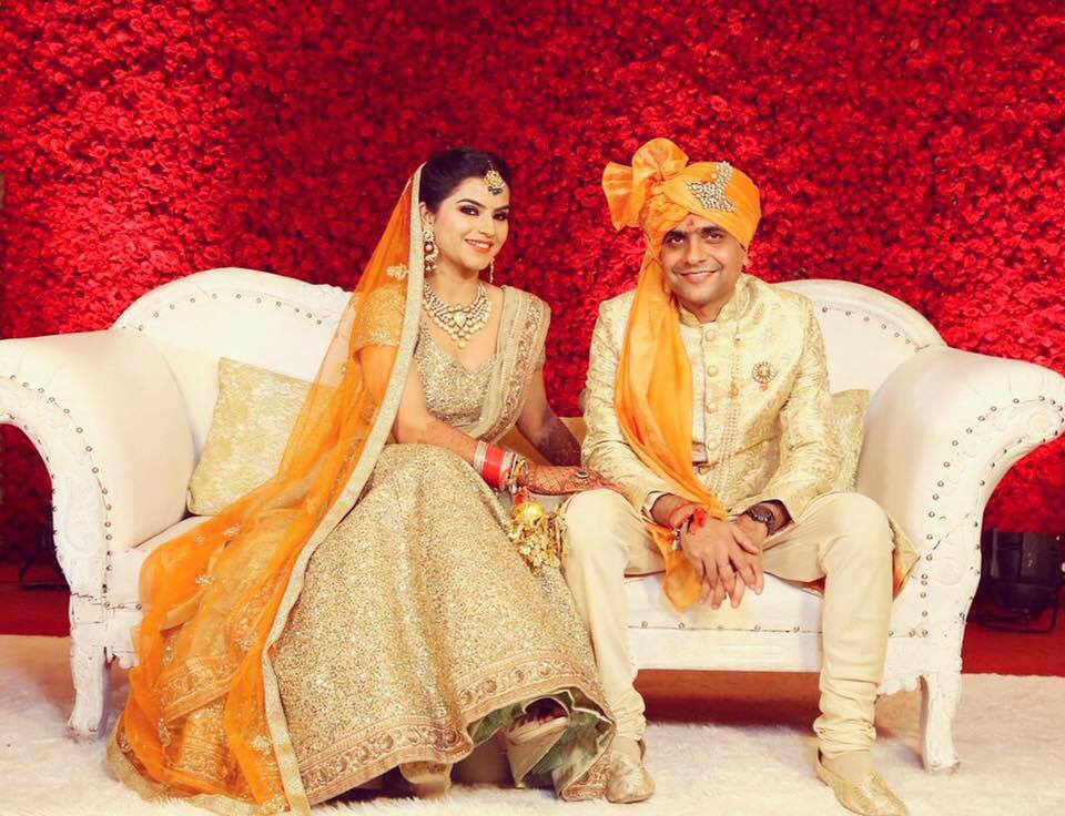 Twinning in golden by Shruti Sharma Bridal-makeup | Weddings Photos & Ideas