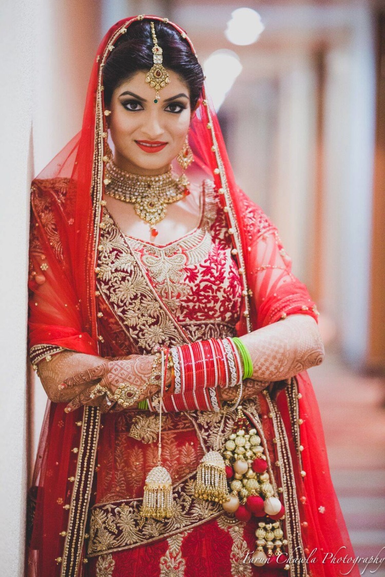 Dazzling in red by Shruti Sharma Bridal-makeup | Weddings Photos & Ideas