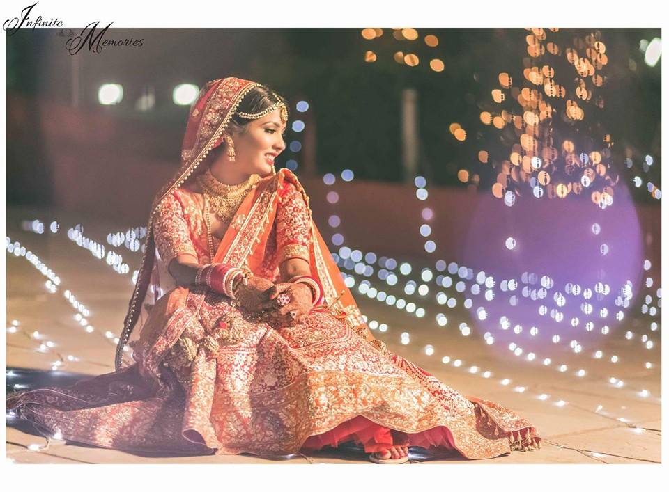 Orange embroidered lehenga by Shikha K Chandra Bridal-makeup | Weddings Photos & Ideas