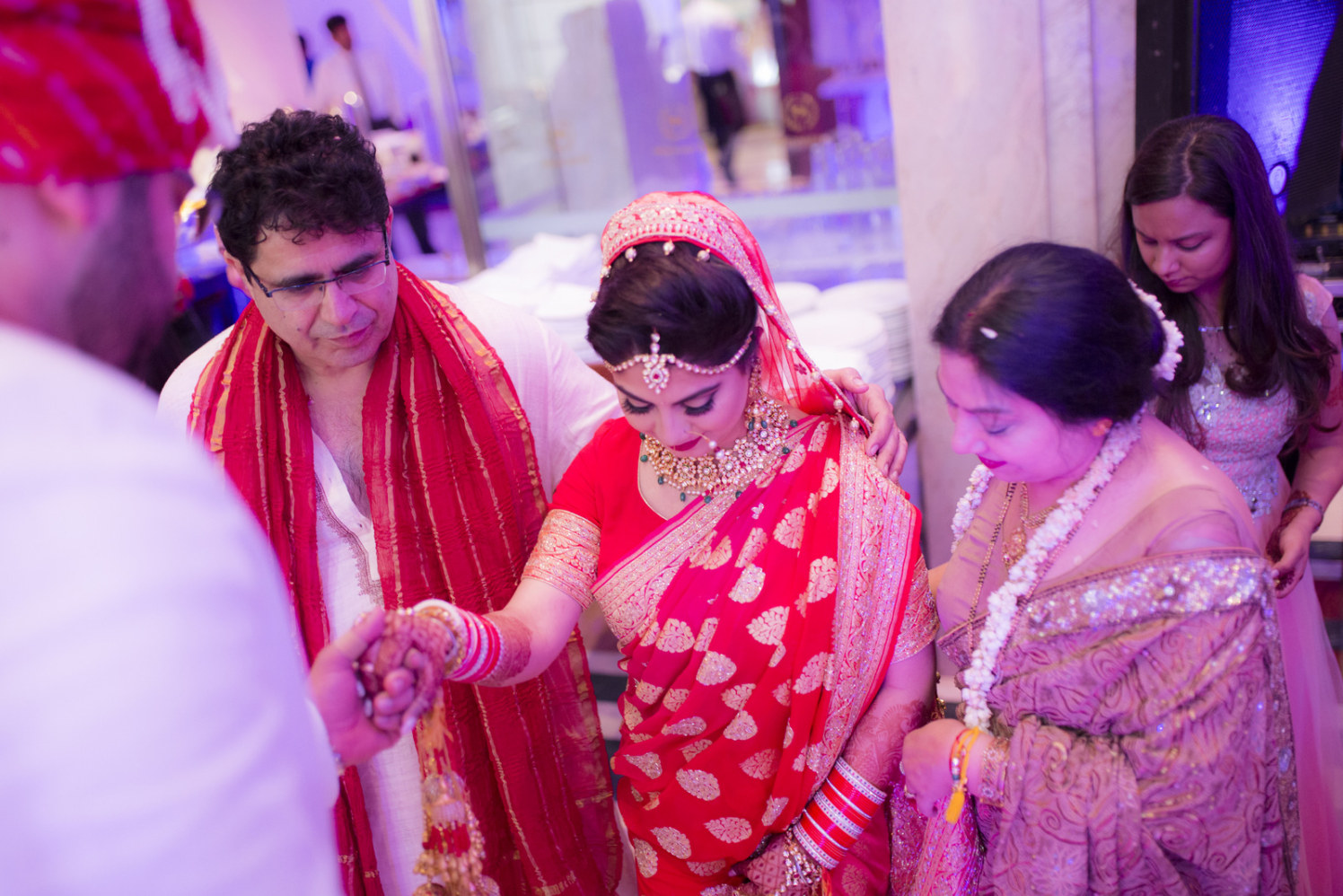 Ravishing Bride In Crimson Red Lehenga With Golden Embroidery by Arpit Gulati Wedding-photography | Weddings Photos & Ideas