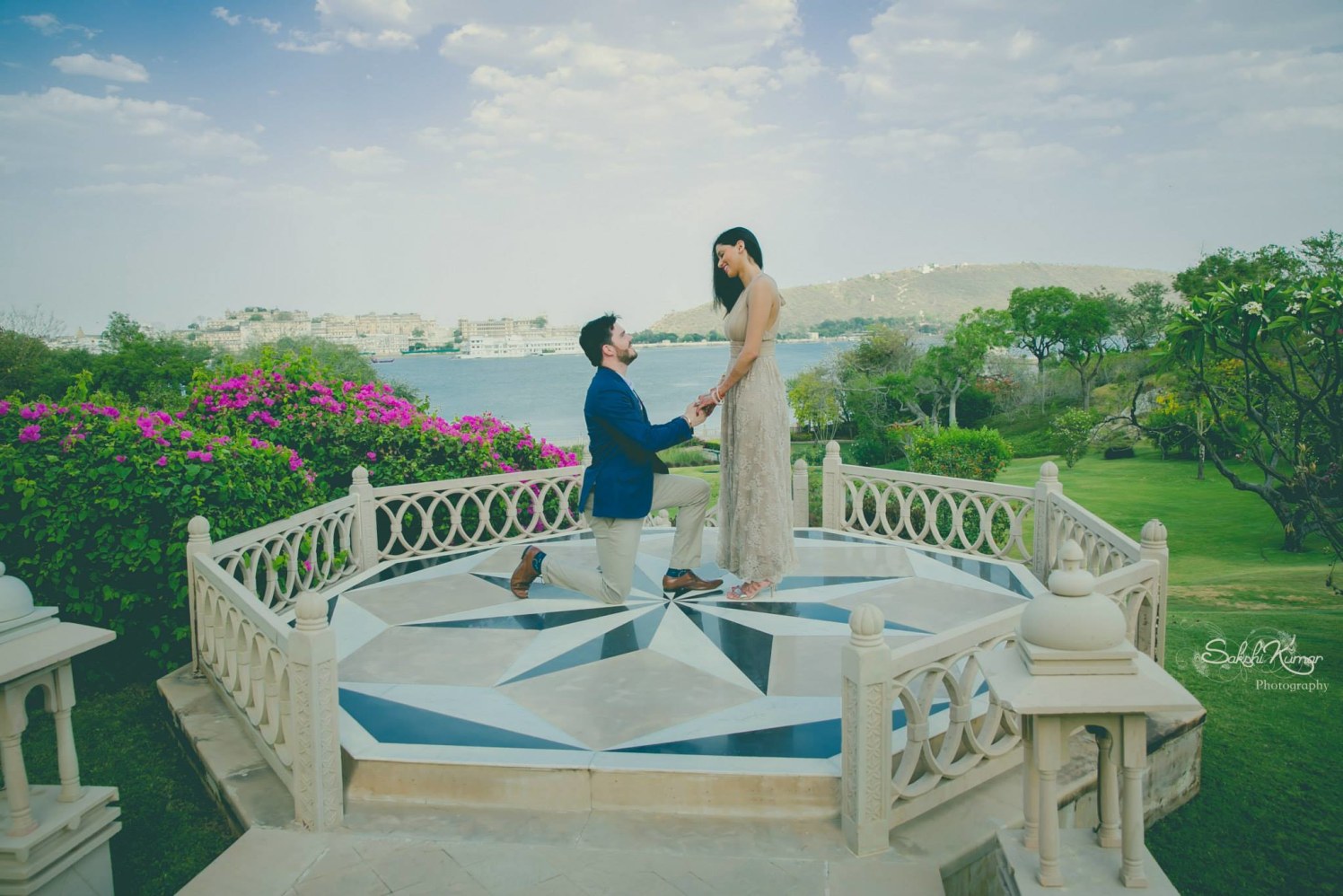 On His Knees Beside The Bouganvilla by Sakshi Kumar Wedding-photography | Weddings Photos & Ideas