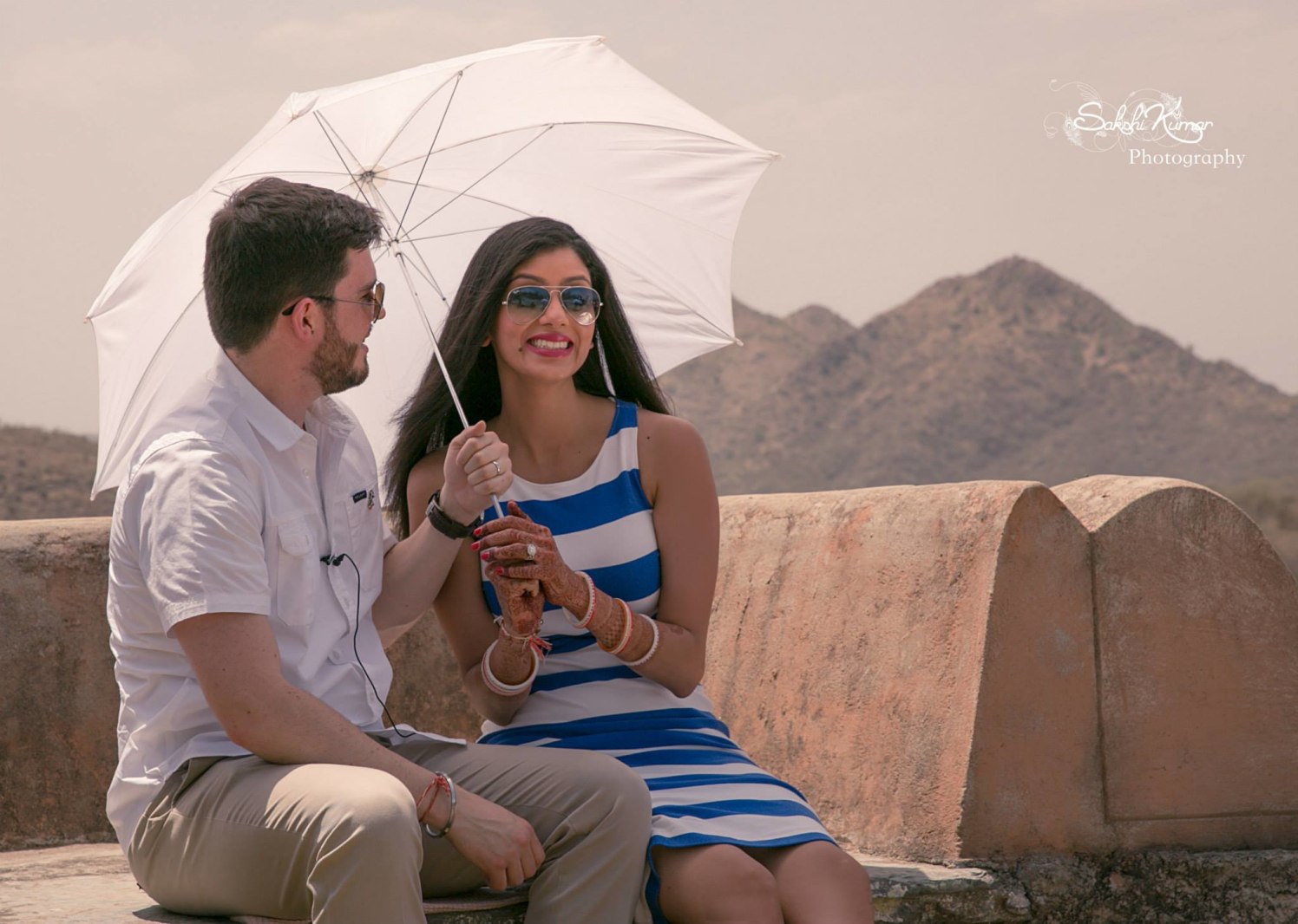 Beaming Shot Of Bride And Groom At A Destination Pre-Wedding Shoot by Sakshi Kumar Wedding-photography | Weddings Photos & Ideas