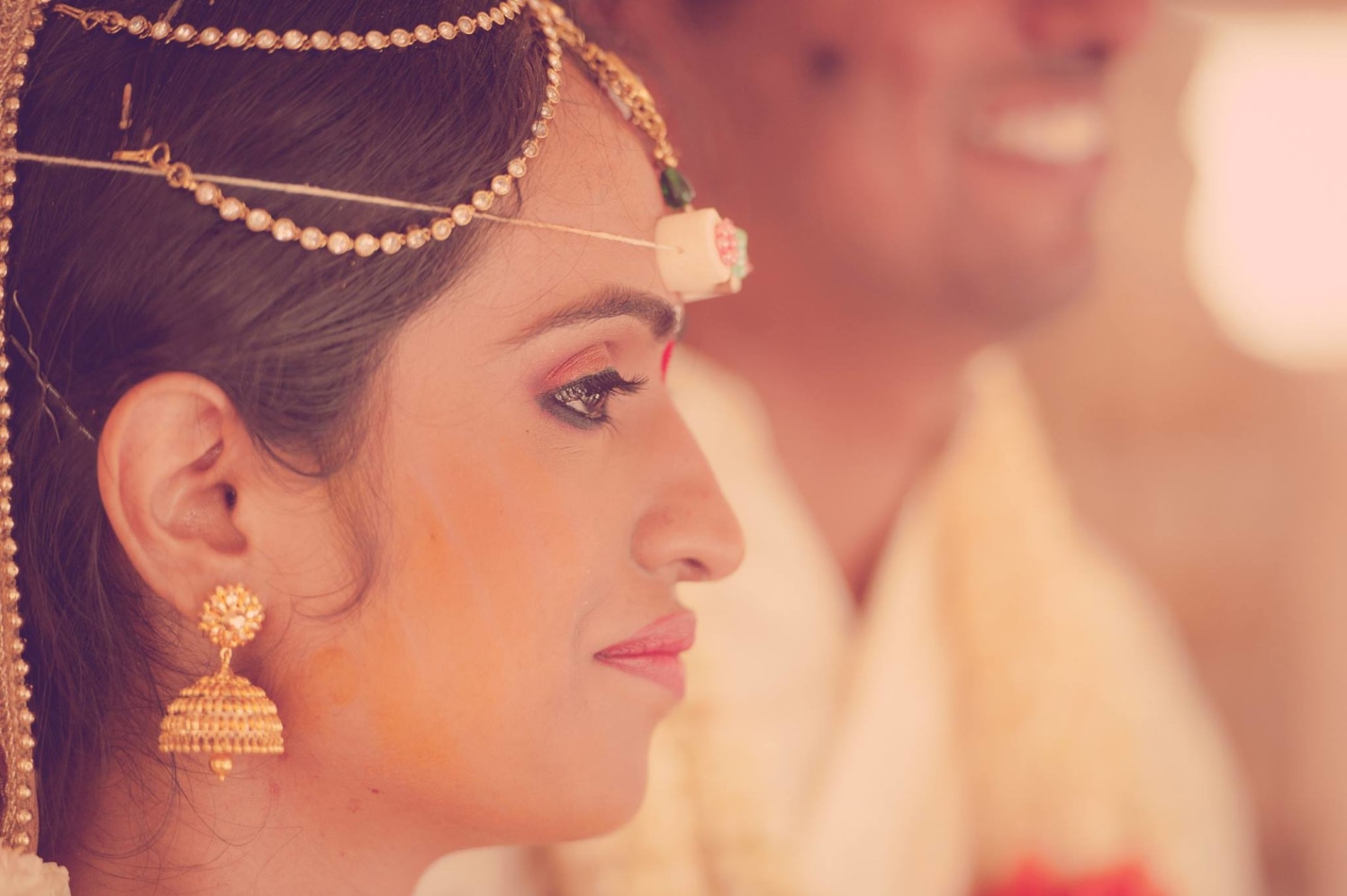 Polki Kundan Mattha Patti And Gold Earrings by Dushyantha Kumar C Wedding-photography | Weddings Photos & Ideas