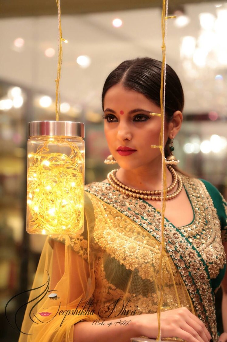 Bride looking beautiful with luscious eyes by Deepshikha Dhiri Bridal-makeup | Weddings Photos & Ideas