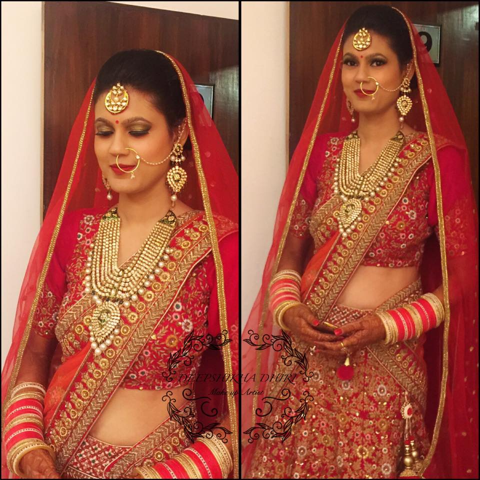 Bride Prettied Up In Red Attire by Deepshikha Dhiri Bridal-makeup | Weddings Photos & Ideas