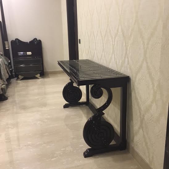 Black Shade Side Table In Bedroom by Khayati Bedroom Contemporary | Interior Design Photos & Ideas