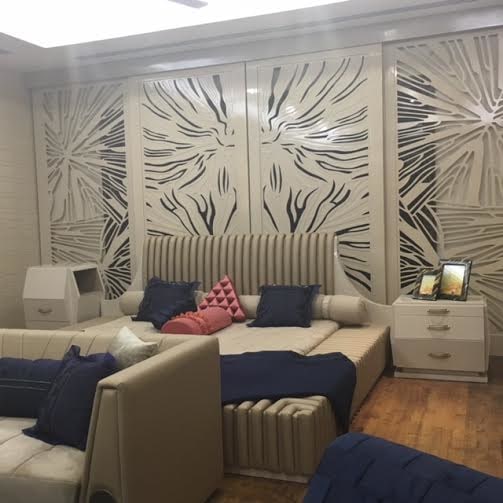Artistic Wall Design In Bedroom by Khayati Bedroom Contemporary | Interior Design Photos & Ideas