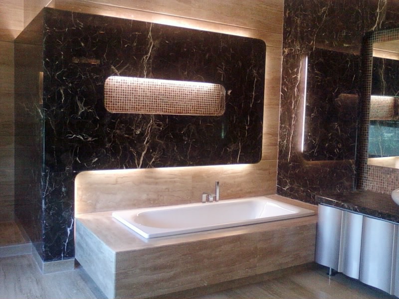 Built In Tub In Bathroom by Khayati Bathroom Contemporary | Interior Design Photos & Ideas
