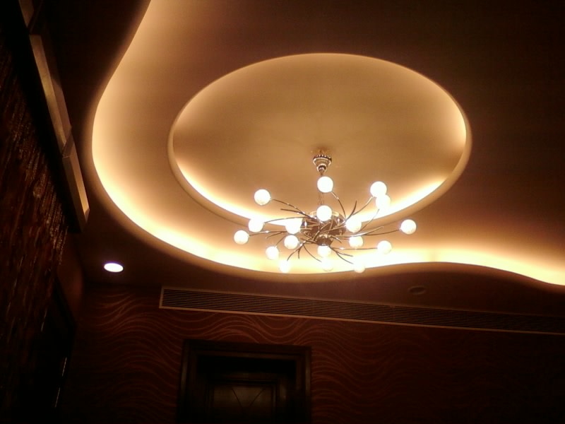 Artistic False Ceiling In Chandelier by Khayati Living-room Contemporary | Interior Design Photos & Ideas