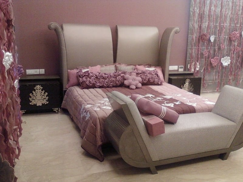 Pink Theme Bedroom With Designer Walls by Khayati Bedroom Contemporary | Interior Design Photos & Ideas