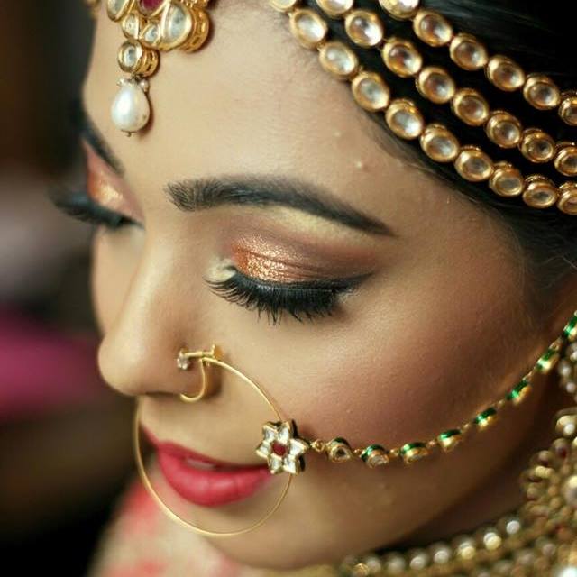 Golden bronze bling by Pooja Sonik Shukla Bridal-makeup | Weddings Photos & Ideas