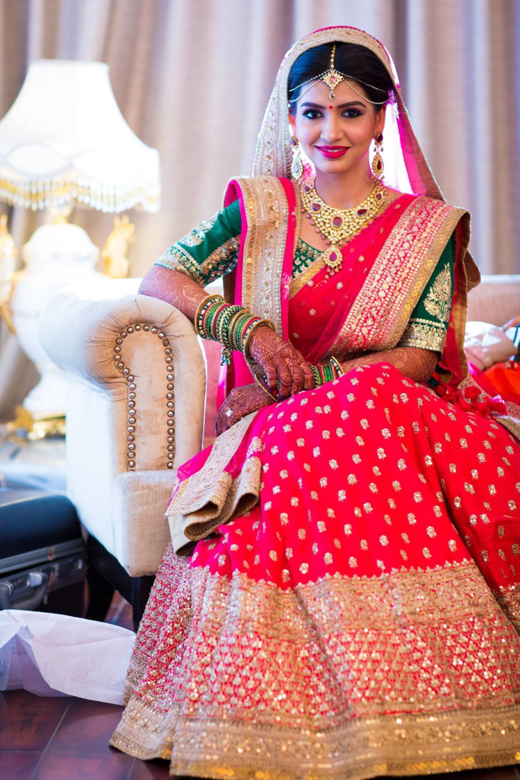 Bride all titivated by Pooja Sonik Shukla Bridal-makeup | Weddings Photos & Ideas