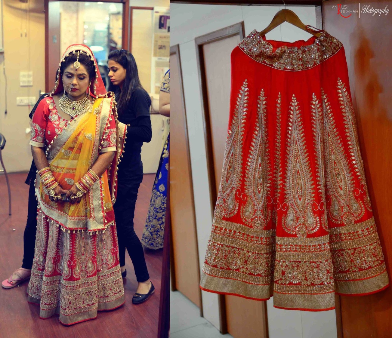 Crimson Red and Yellow Lehenga by AKfotography Wedding-photography Wedding-dresses | Weddings Photos & Ideas