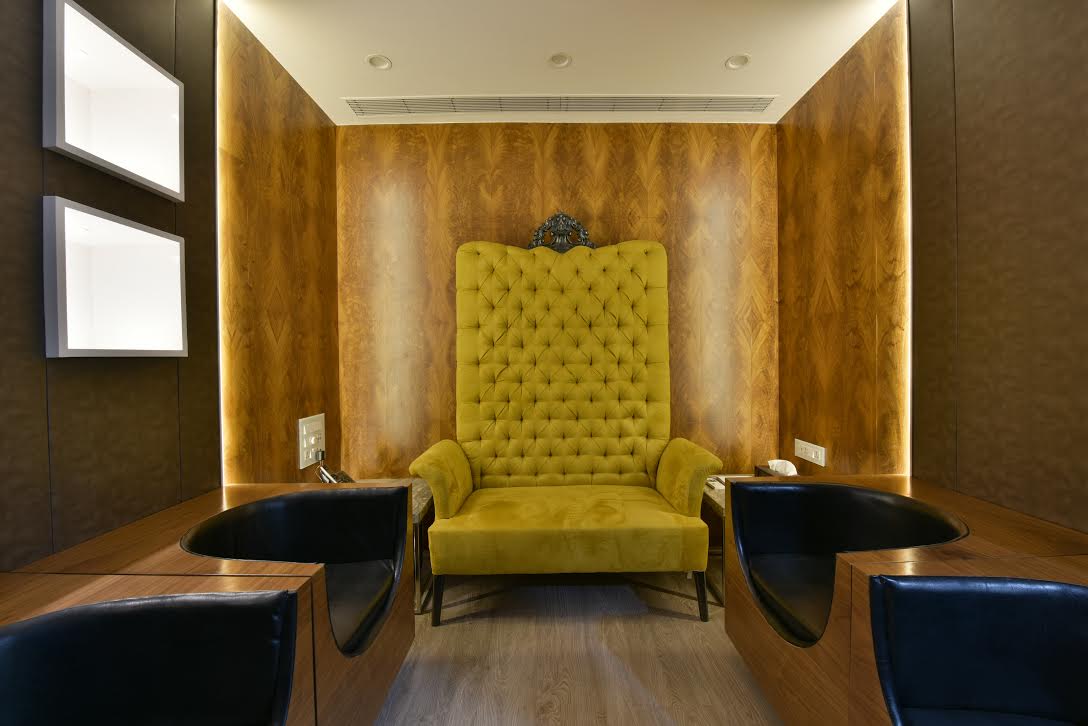 Mustard Yellow Cabin by ARCHITECT KAUSHAL CHOUHAN Contemporary | Interior Design Photos & Ideas