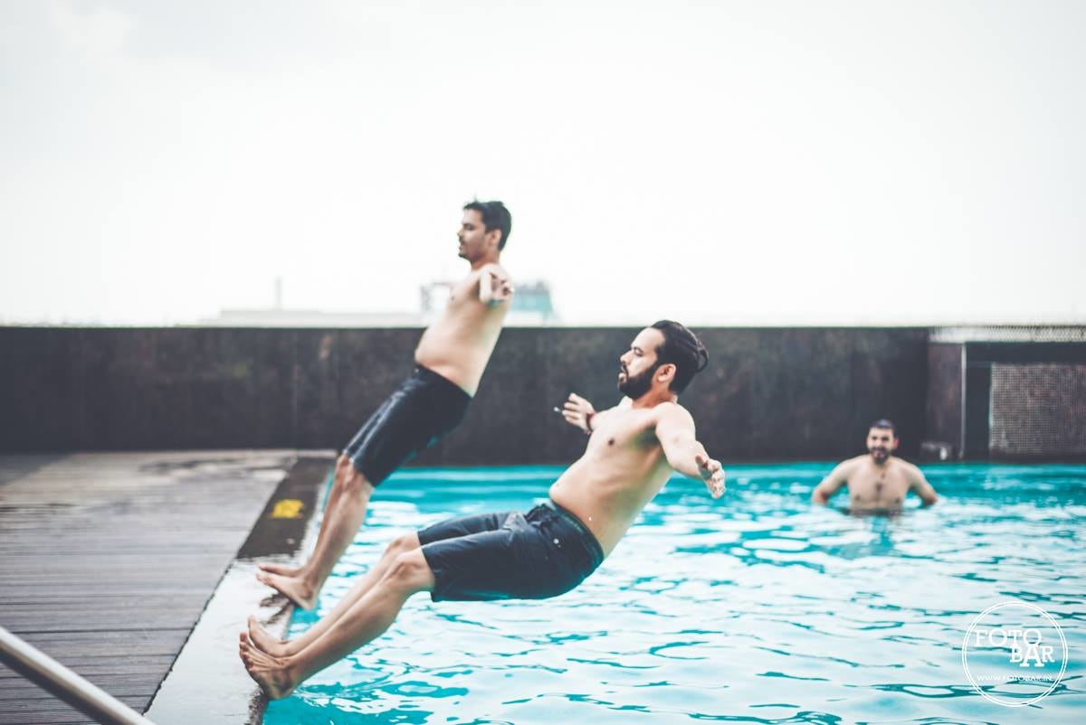 Some fun beside the pool by Fotobar Wedding-photography | Weddings Photos & Ideas
