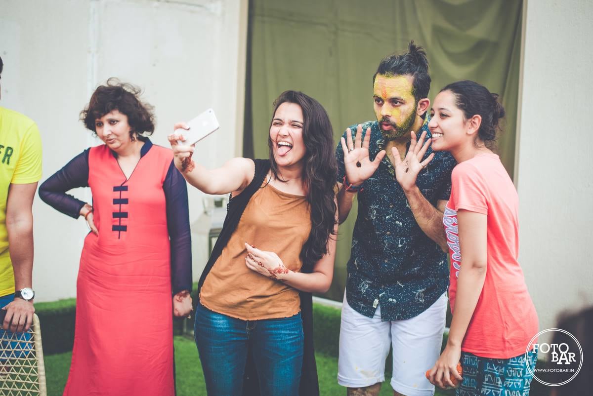 Fun moments on haldi ceremony by Fotobar Wedding-photography | Weddings Photos & Ideas