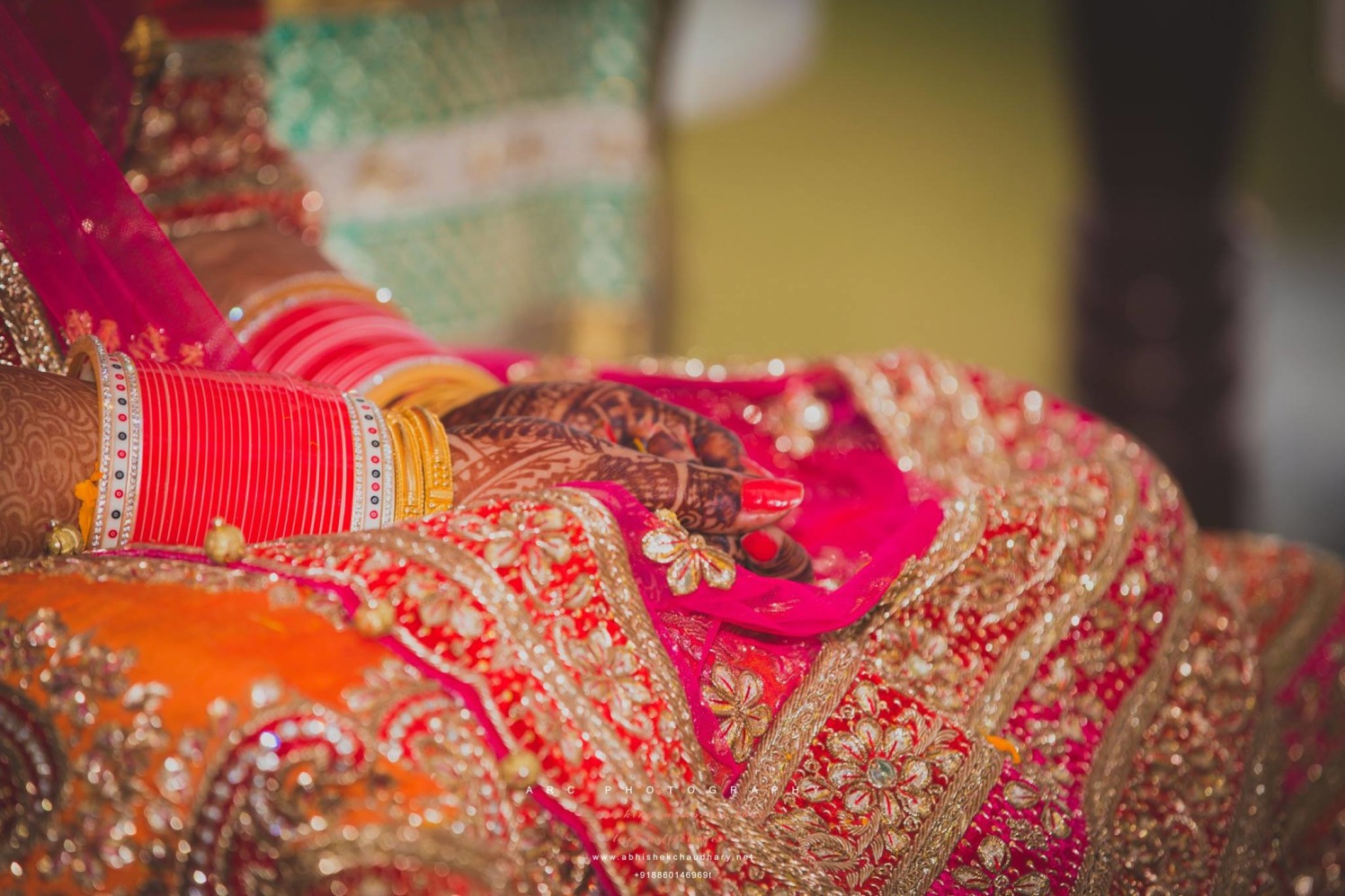 Red and white chooda by ARC Photography Wedding-photography | Weddings Photos & Ideas