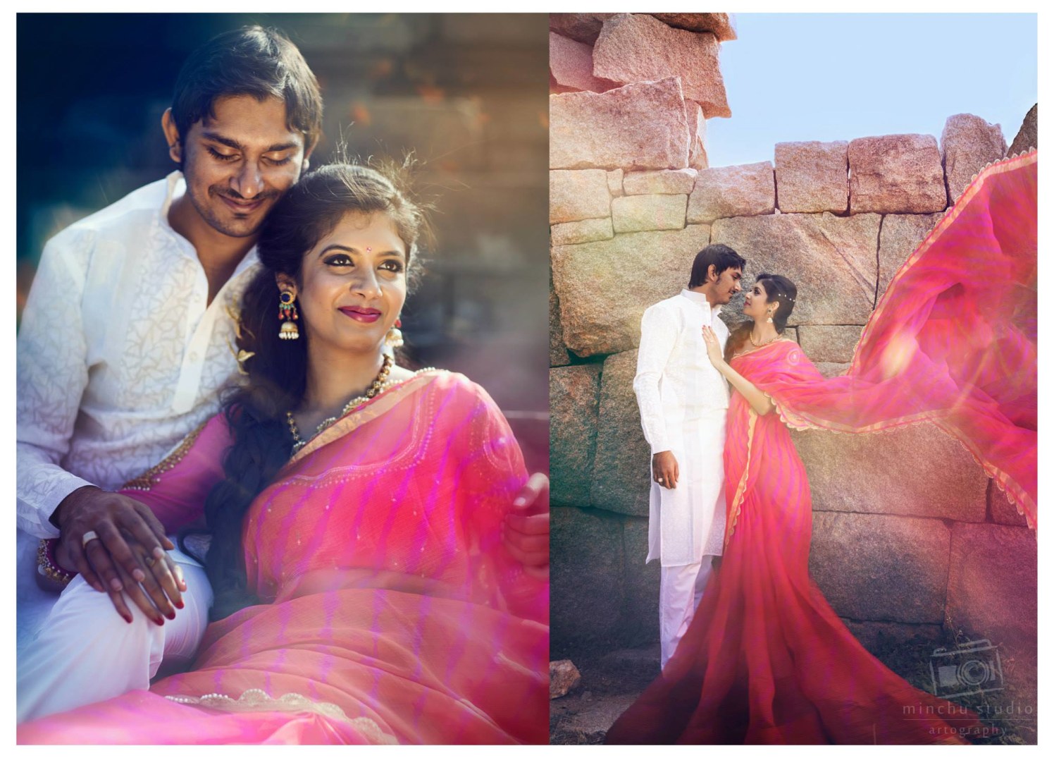 Elegant Pink Saree by Minchu Studio Wedding-photography | Weddings Photos & Ideas