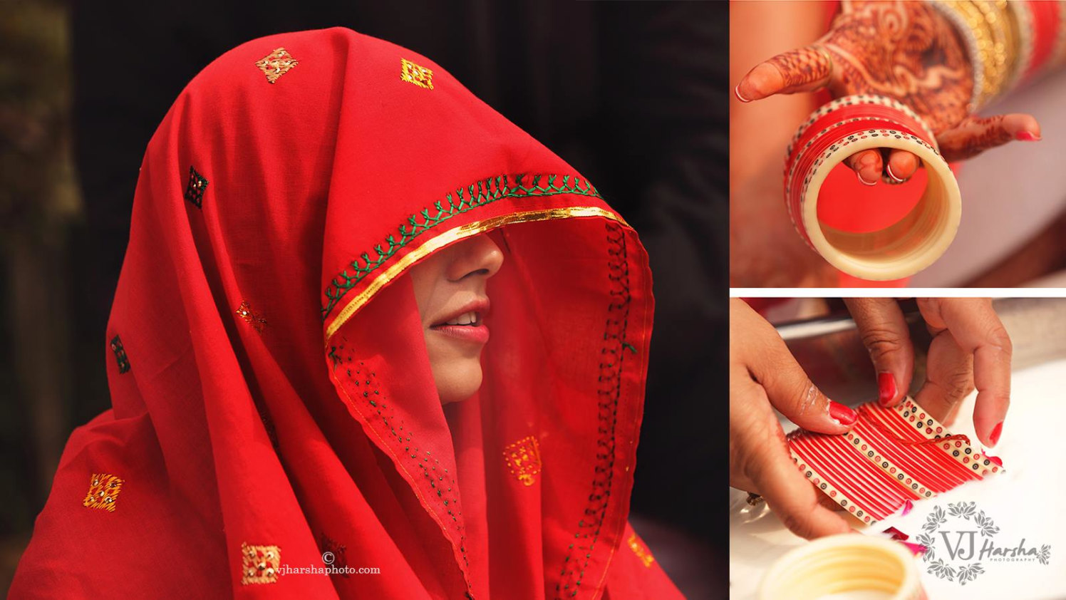 A Beautiful Portrait of the Shy Bride and her Bangles by Vjharsha Photography Wedding-photography | Weddings Photos & Ideas