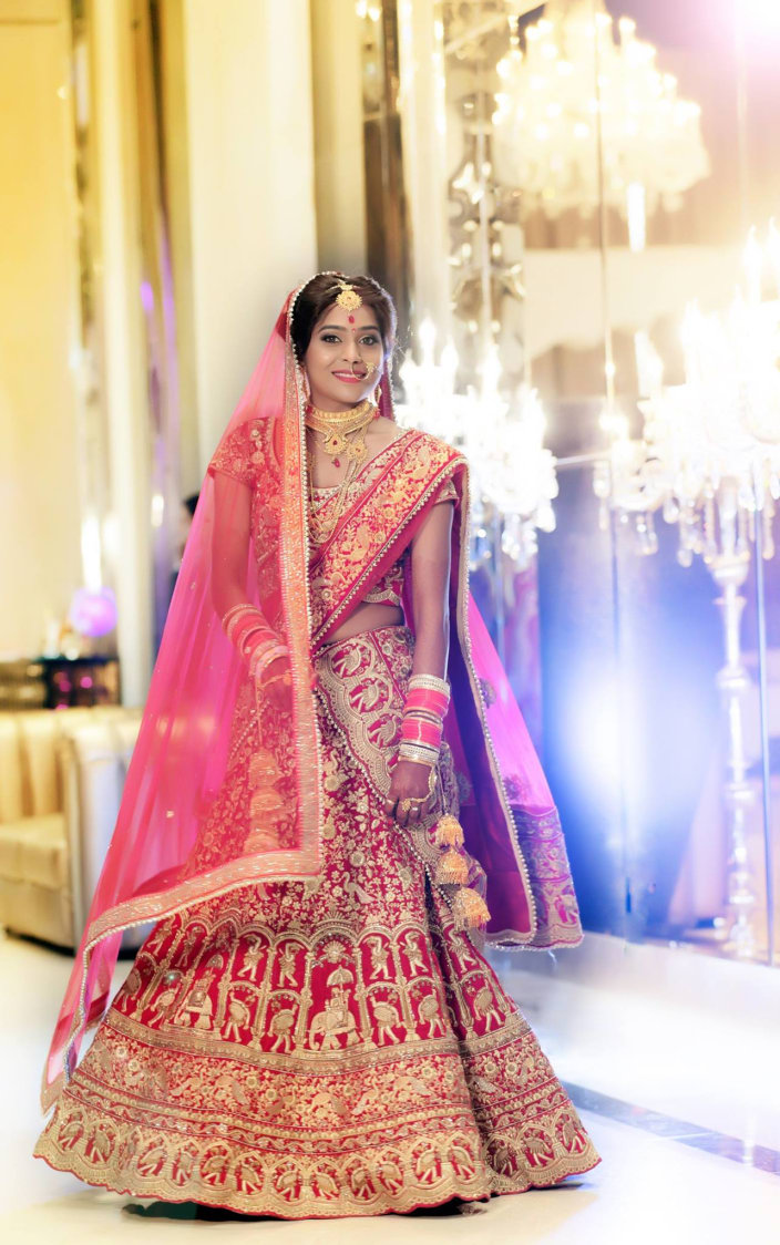 A Stunning Bride Wearing Crimson Lehenga by Big smile pictures Wedding-photography Wedding-dresses | Weddings Photos & Ideas