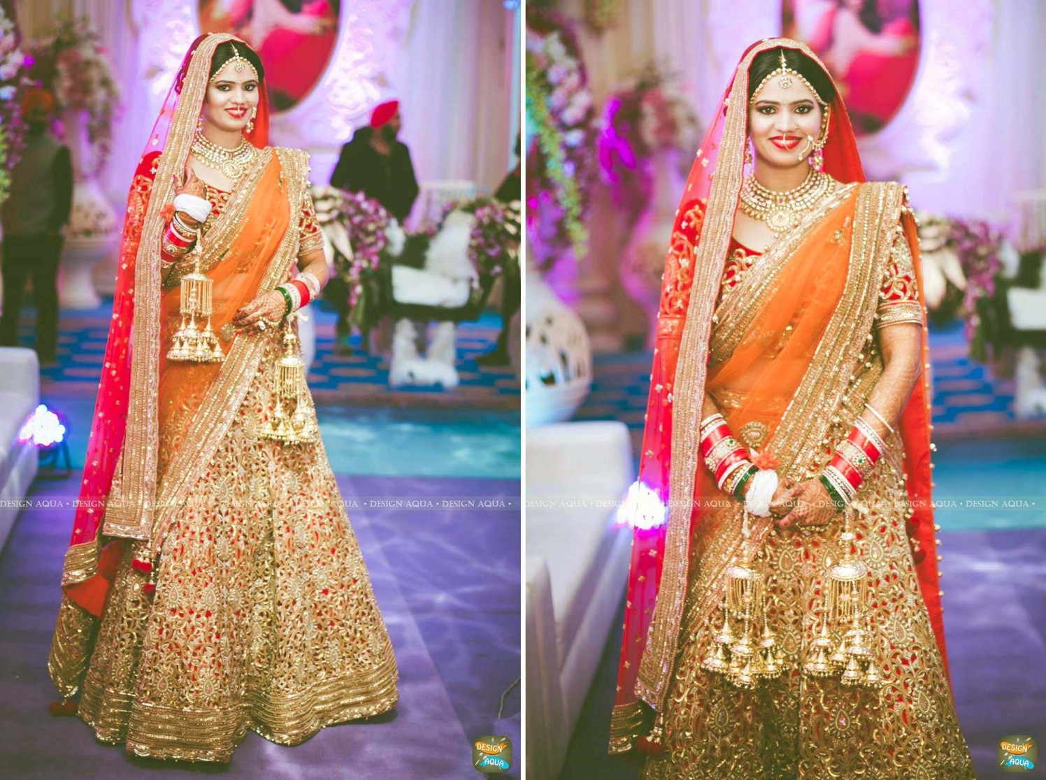 Gorgeous Heavily Embroidered Orange Lehenga by Priyanka Kamboj Wedding-photography Wedding-dresses | Weddings Photos & Ideas
