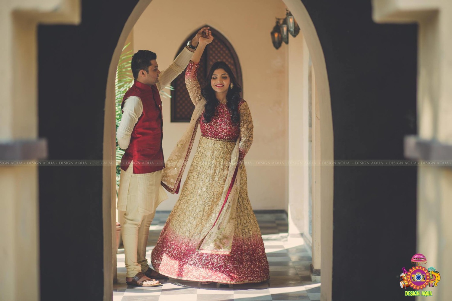 Elegant Red and Dull Golden Anarkali Suit Worn By Bride To-Be by Priyanka Kamboj Wedding-photography Wedding-hairstyles Groom-wear-and-accessories Wedding-dresses | Weddings Photos & Ideas