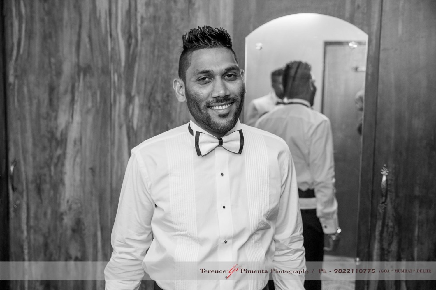 White Side Pleated Tuxedo Shirt With Black And White Bow Tie by Terence Savio Pimenta Wedding-photography | Weddings Photos & Ideas