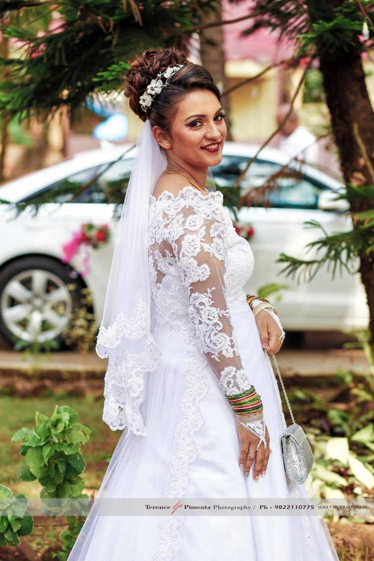 Splendid Side Shot Of Bride In Chic White Net Gown by Terence Savio Pimenta Wedding-photography | Weddings Photos & Ideas