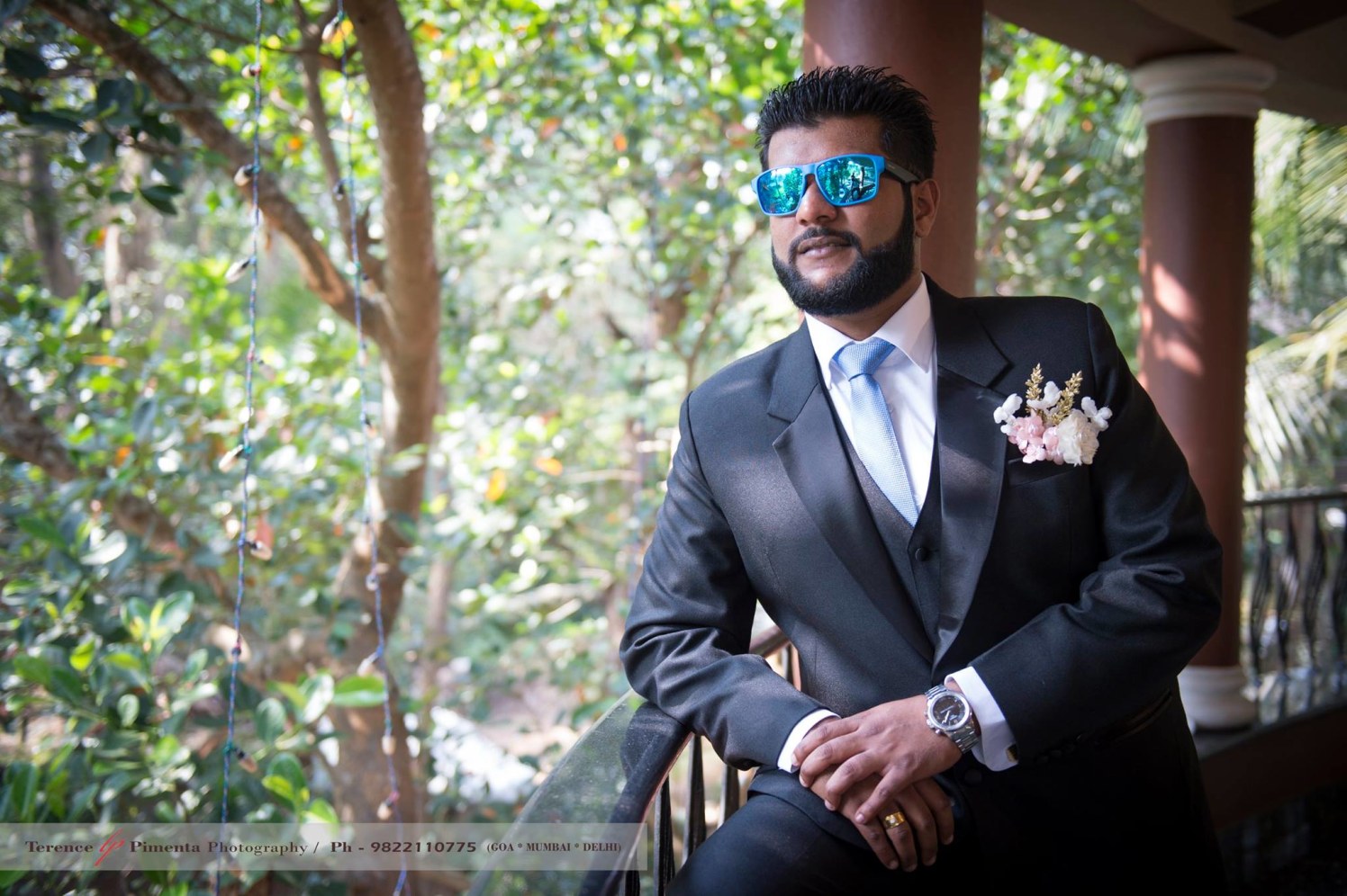 Mettlesome Man Suited Well In Black Three Piece Suit With Blue Tie by Terence Savio Pimenta Wedding-photography | Weddings Photos & Ideas