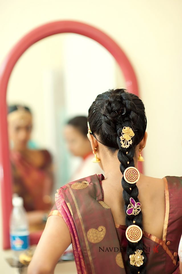 Braids Beaded With Golden Ornamants by Navdeep Soni Wedding-hairstyles | Weddings Photos & Ideas