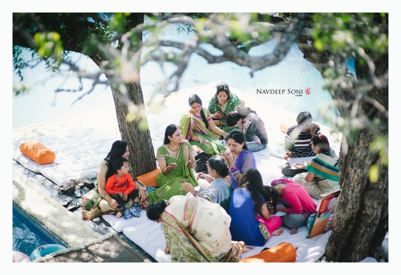 Ariel Shot Bride And Bridesmaids During Mehendi Ceremony by Navdeep Soni Wedding-photography | Weddings Photos & Ideas
