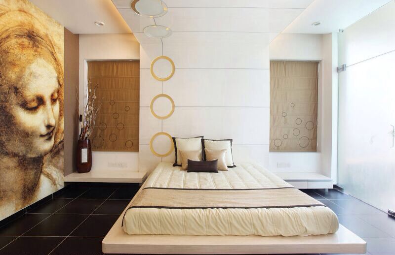 Artistic Bedroom With Wall Art by JMR Infrastructure Bedroom Contemporary | Interior Design Photos & Ideas