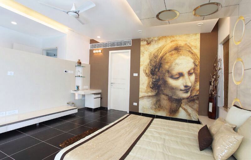 Artistic Bedroom With Wall Art by R. Gautam Jain Bedroom Contemporary | Interior Design Photos & Ideas