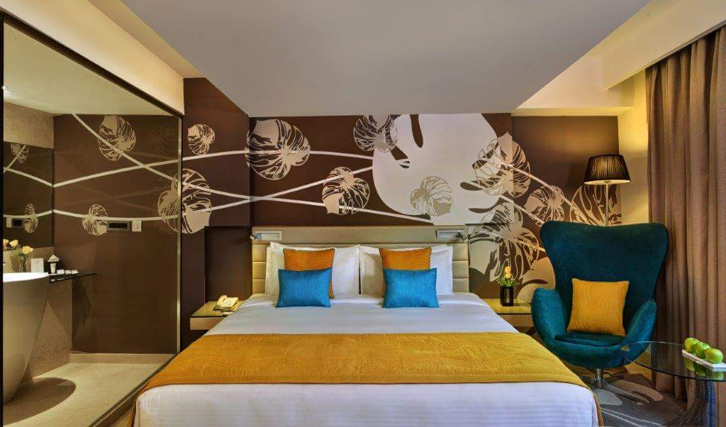 Bedroom With Beautiful Wall Art by R. Gautam Jain Bedroom Contemporary | Interior Design Photos & Ideas
